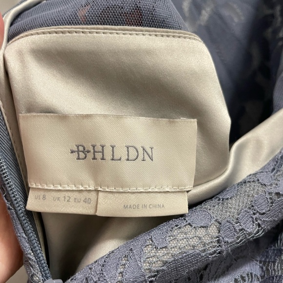 BHLDN Midi Slate Blue Cocktail Dress - Picture 6 of 8